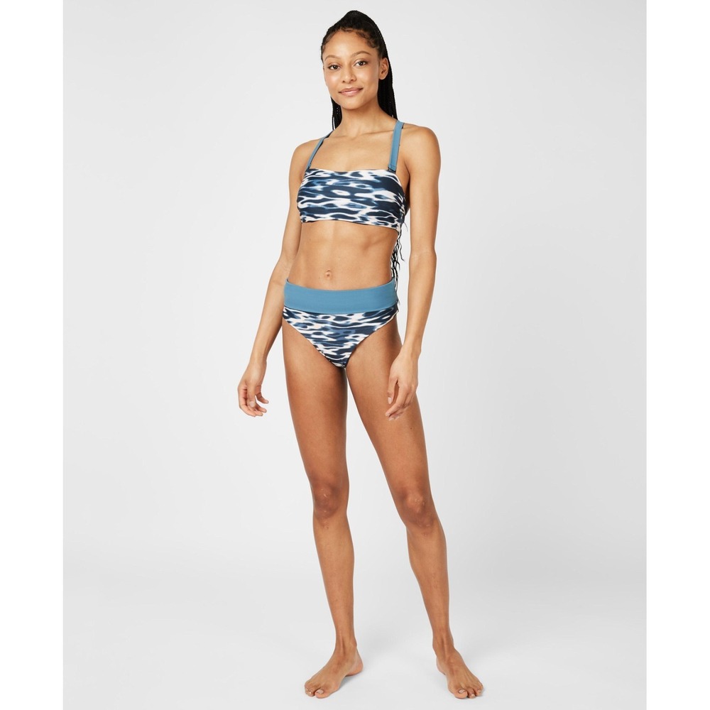 Sweaty Betty Bikini Swimsuit Set NWT L Resort Water Print Bandeau High Waist